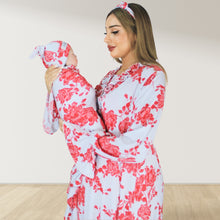 Load image into Gallery viewer, CHERRY RED MATERNITY MAXI AND SWADDLE BLANKET  SET
