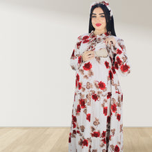 Load image into Gallery viewer, MALIKAT ALWURUD RED LAYERED MATERNITY AND NURSING GOWN
