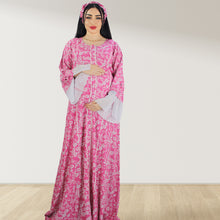 Load image into Gallery viewer, MAHRA PINK PREMIUM COTTON TRIMMED  MATERNITY AND NURSING DRESS WITH ZIPPER
