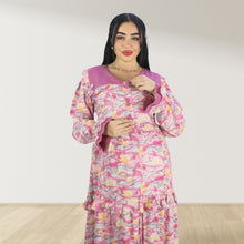 Load image into Gallery viewer, MAITHA VINTAGE PINK DOUBLE LAYERED MATERNITY AND NURSING GOWN WITH ZIPPER
