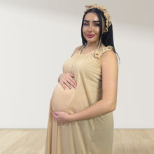 Load image into Gallery viewer, SAND BEIGE SIGNATURE RUFFLED ROBE AND LETTUCE SWADDLE SET
