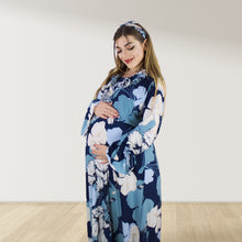 Load image into Gallery viewer, MIDNIGHT BLUE MATERNITY MAXI AND SWADDLE BLANKET  SET
