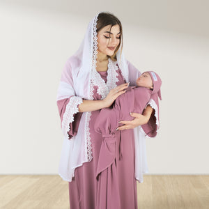PRETTY IN ROSE GOLD MATERNITY MAXI AND SWADDLE BLANKET SET