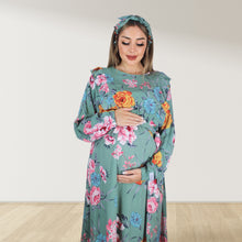 Load image into Gallery viewer, MISTY BLOSSOM ZIP MATERNITY AND NURSING GOWN
