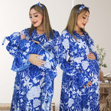 Load image into Gallery viewer, MIDNIGHT BLUE  MATERNITY MAXI AND SWADDLE BLANKET  SET
