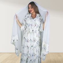 Load image into Gallery viewer, PEARL WHITE BOHO FLORAL  MOMMY AND ME 5 IN 1 LONG MATERNITY SET
