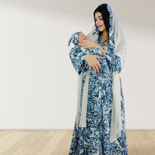 Load image into Gallery viewer, MOROCCAN BLUE MOMMY AND ME 5 IN 1 LONG MATERNITY SET
