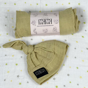 Solid dusty beige muslin organic cotton swaddles