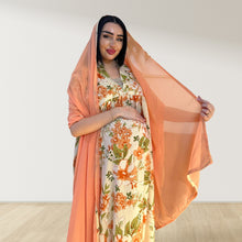 Load image into Gallery viewer, PEACH BLOSSOM FLORAL LULU SLEEVELESS MATERNITY AND NURSING GOWN
