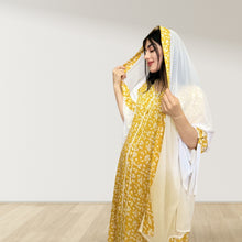 Load image into Gallery viewer, MAHRA MUSTARD YELLOW  PREMIUM COTTON TRIMMED  MATERNITY AND NURSING DRESS WITH ZIPPER
