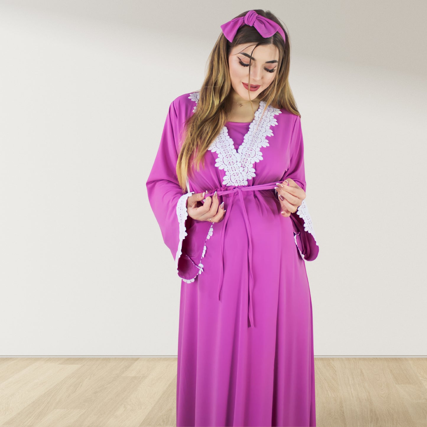 PRETTY IN TAFFY PINK MATERNITY MAXI AND SWADDLE BLANKET  SET