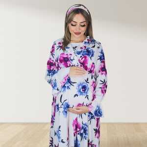 TWINZE GARDEN MATERNITY MAXI AND SWADDLE BLANKET  SET