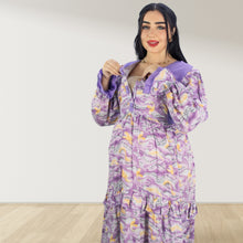 Load image into Gallery viewer, MAITHA VINTAGE PURPLE DOUBLE LAYERED MATERNITY AND NURSING GOWN WITH ZIPPER
