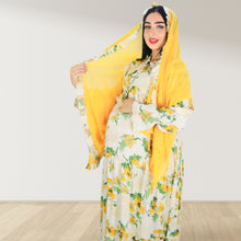 Load image into Gallery viewer, MALIKAT ALWURUD YELLOW LAYERED MATERNITY AND NURSING GOWN
