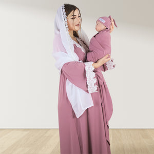 PRETTY IN ROSE GOLD MATERNITY MAXI AND SWADDLE BLANKET SET
