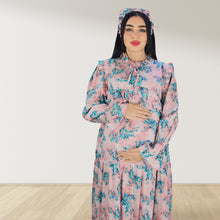 Load image into Gallery viewer, MALIKAT ALWURUD PINK LAYERED MATERNITY AND NURSING GOWN
