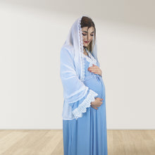 Load image into Gallery viewer, PRETTY IN POWDER BLUE  MATERNITY MAXI AND SWADDLE BLANKET  SET
