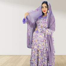 Load image into Gallery viewer, MAITHA VINTAGE PURPLE DOUBLE LAYERED MATERNITY AND NURSING GOWN WITH ZIPPER
