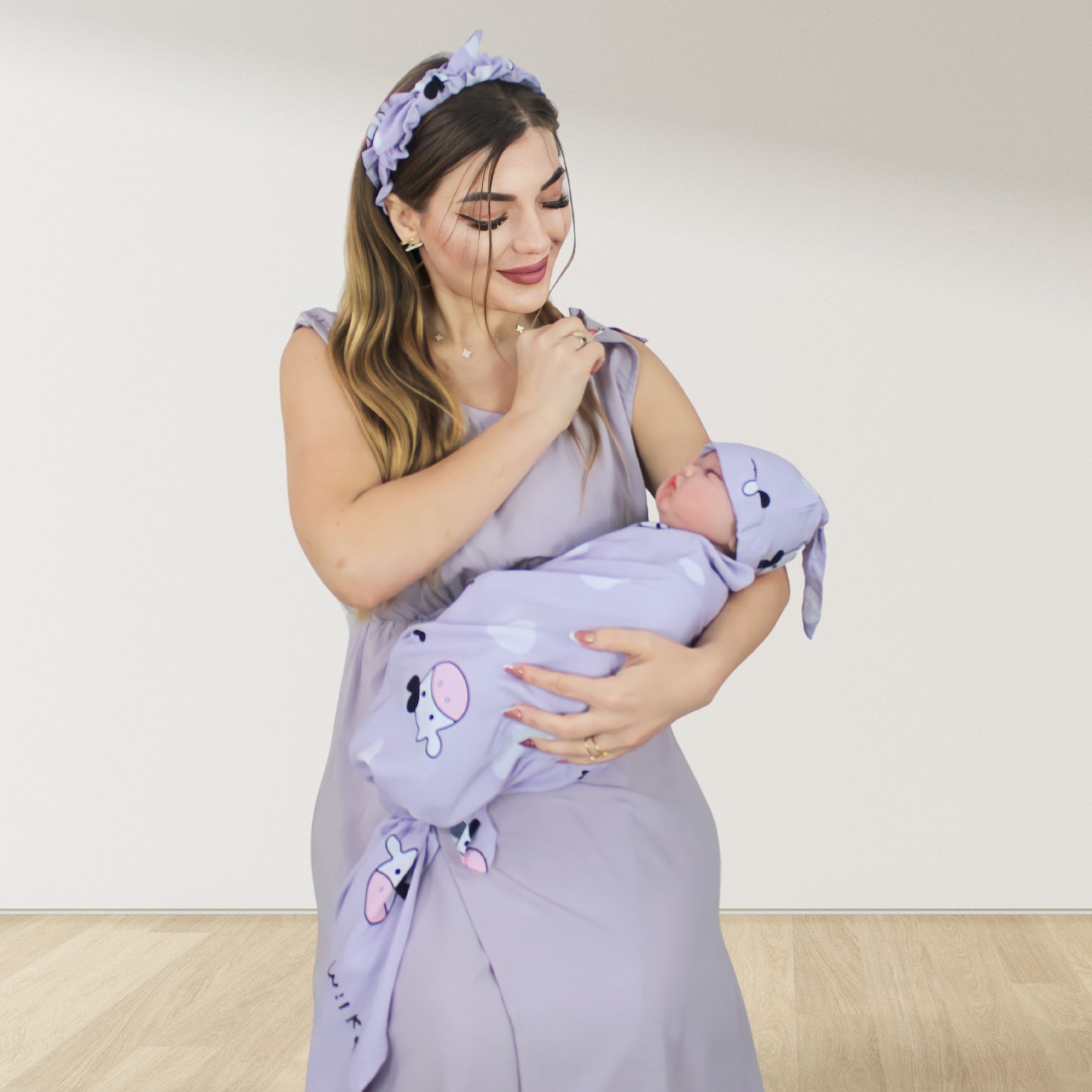 BABY MOW MOW MOMMY AND ME 5 IN 1 LONG MATERNITY SET