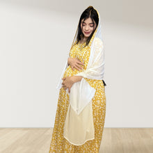 Load image into Gallery viewer, MAHRA MUSTARD YELLOW  PREMIUM COTTON TRIMMED  MATERNITY AND NURSING DRESS WITH ZIPPER
