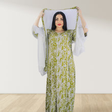 Load image into Gallery viewer, MAHRA GREEN PREMIUM COTTON TRIMMED  MATERNITY AND NURSING DRESS WITH ZIPPER
