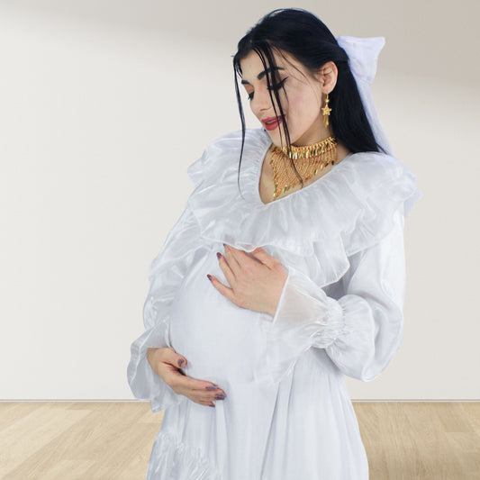 Theheb white maternity and nursing maxi Eid Edition 25