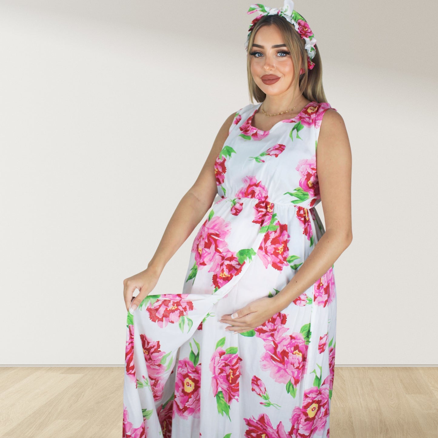 WATER LILLY MOMMY AND ME 5 IN 1 LONG MATERNITY SET