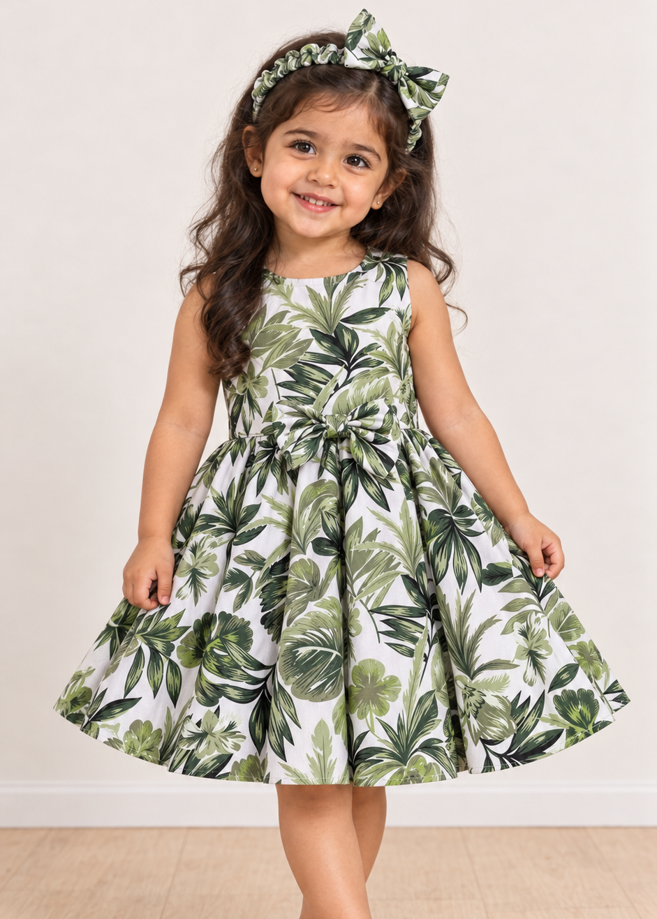 Tropical Green Twirl Dress