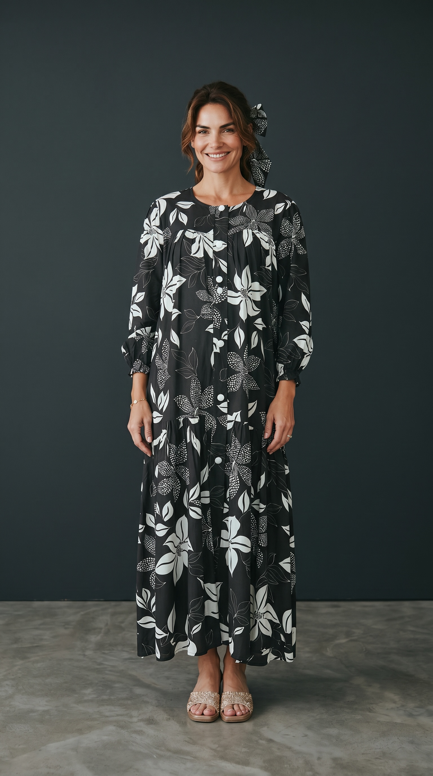 MARYOOM BLACK  RUFFLE MATERNITY AND NURSING DRESS WITH ZIPPER