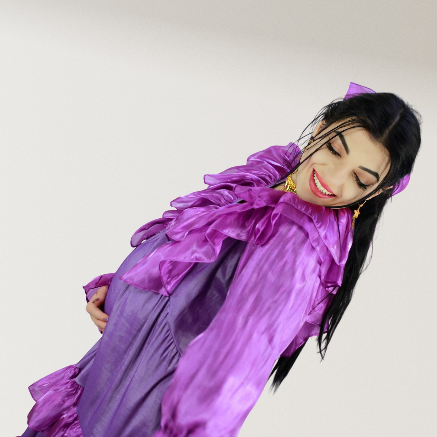 Theheb purple maternity and nursing maxi Eid Edition 25
