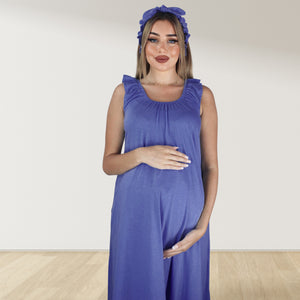 CRAYOLA BLUE SIGNATURE RUFFLED ROBE AND LETTUCE SWADDLE SET