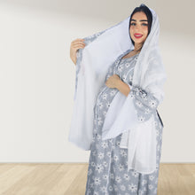 Load image into Gallery viewer, MAHRA GREY PREMIUM COTTON TRIMMED  MATERNITY AND NURSING DRESS WITH ZIPPER
