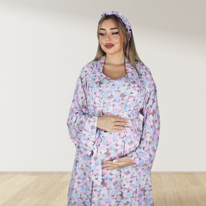 DREAMY ROSE PINK  MOMMY AND ME 5 IN 1 LONG MATERNITY SET