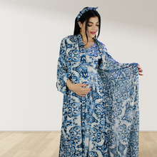 Load image into Gallery viewer, MOROCCAN BLUE MOMMY AND ME 5 IN 1 LONG MATERNITY SET
