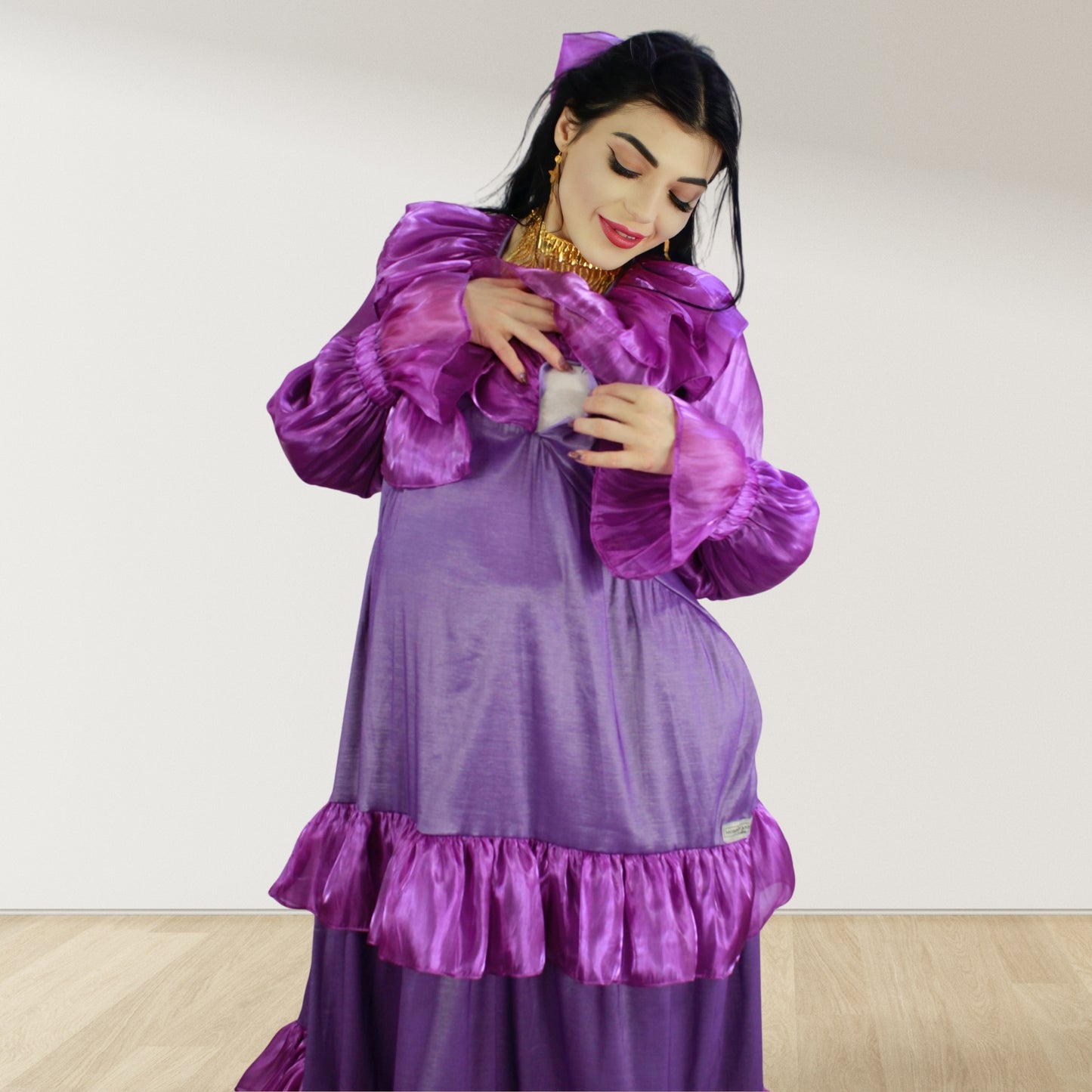 Theheb purple maternity and nursing maxi Eid Edition 25