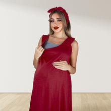 Load image into Gallery viewer, CARMINE MAROON SIGNATURE RUFFLED ROBE AND LETTUCE SWADDLE SET
