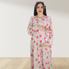 Load image into Gallery viewer, REEM PASTEL PINK DOUBLE ZIPPER MATERNITY AND NURSING DRESS
