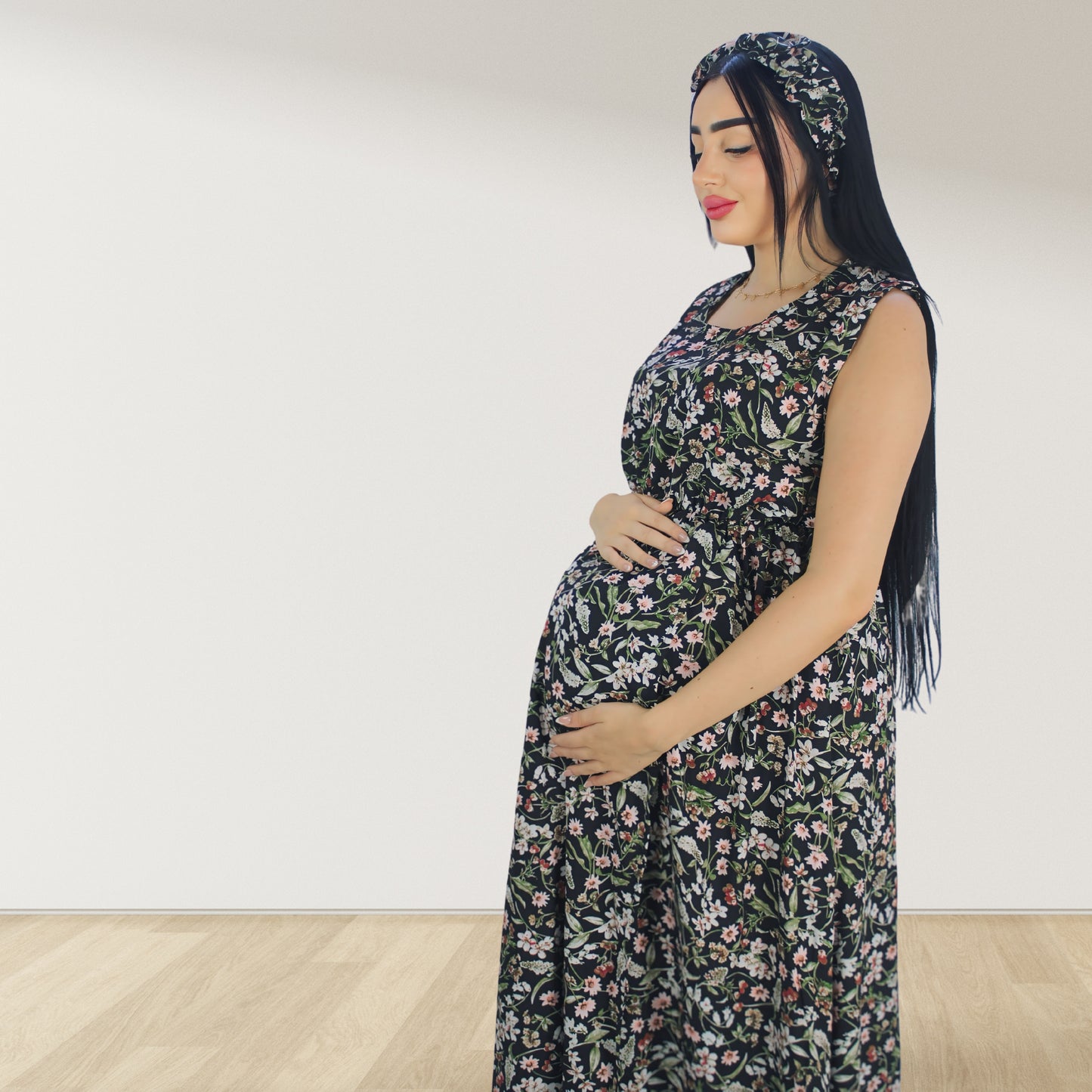 DESERT BABY BLACK  MOMMY AND ME 5 IN 1 LONG MATERNITY SETB