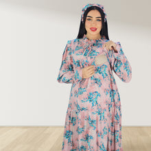 Load image into Gallery viewer, MALIKAT ALWURUD PINK LAYERED MATERNITY AND NURSING GOWN
