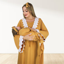 Load image into Gallery viewer, PRETTY IN MUSTARD YELLOW MATERNITY MAXI AND SWADDLE BLANKET  SET
