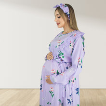 Load image into Gallery viewer, LILAC ZIP MATERNITY AND NURSING GOWN
