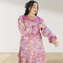 Load image into Gallery viewer, MAITHA VINTAGE PINK DOUBLE LAYERED MATERNITY AND NURSING GOWN WITH ZIPPER
