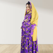 Load image into Gallery viewer, DHABIYA PURPLE PREMIUM COTTON  LAYERED MATERNITY AND NURSING DRESS WITH ZIPPER
