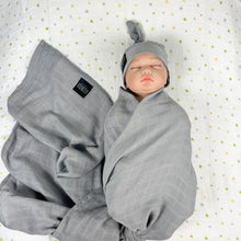 Load image into Gallery viewer, Solid grey muslin organic cotton swaddles
