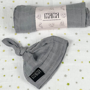 Solid grey muslin organic cotton swaddles