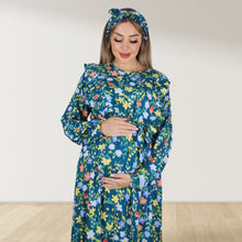 Load image into Gallery viewer, REEM BOHO GREEN ZIP MATERNITY AND NURSING GOWN
