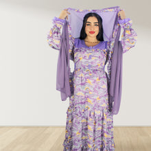 Load image into Gallery viewer, MAITHA VINTAGE PURPLE DOUBLE LAYERED MATERNITY AND NURSING GOWN WITH ZIPPER
