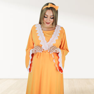 PRETTY IN  TANGY ORANGE  MATERNITY MAXI AND SWADDLE BLANKET  SET