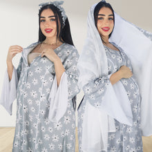 Load image into Gallery viewer, MAHRA GREY PREMIUM COTTON TRIMMED  MATERNITY AND NURSING DRESS WITH ZIPPER
