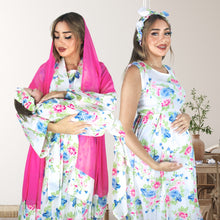 Load image into Gallery viewer, SPRING BLOSSOM MOMMY AND ME 5 IN 1 LONG MATERNITY SET
